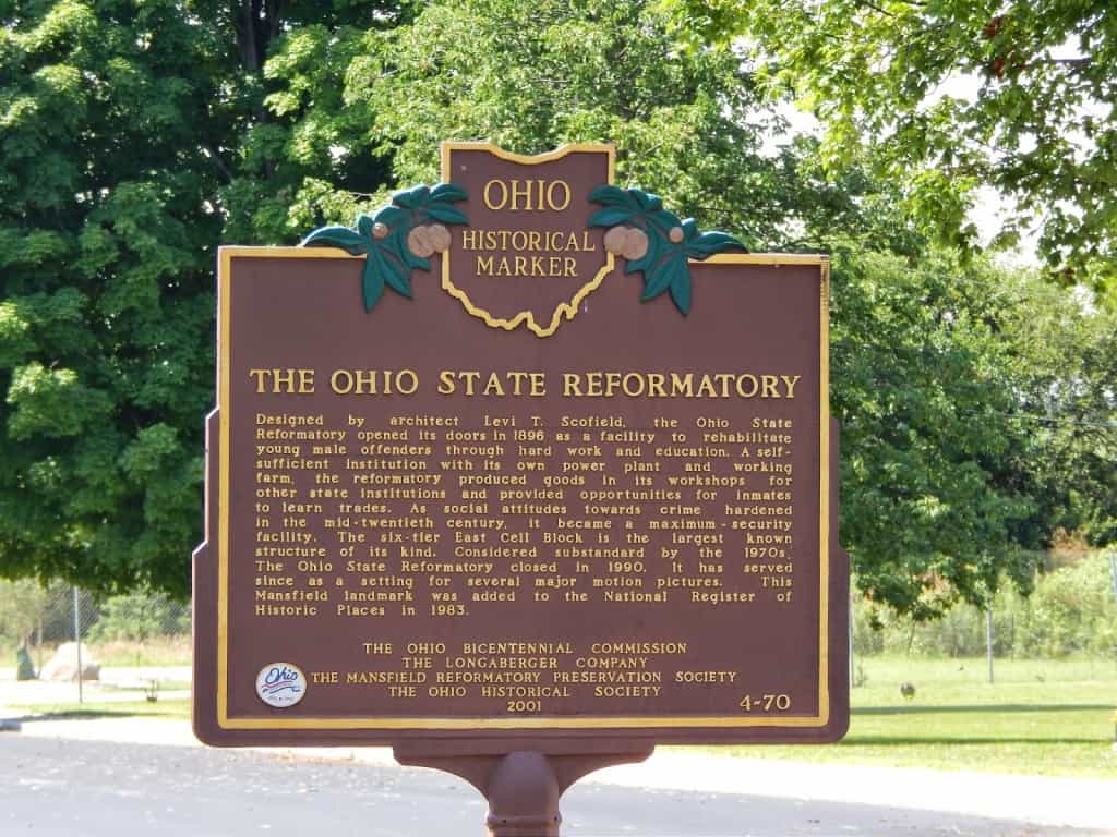 Ohio State Reformatory historical plaque