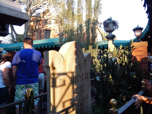 Haunted Mansion Standby Queue tombstones