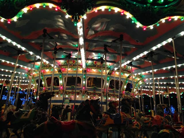 Kennywood Holiday Lights  carousel in holiday lights