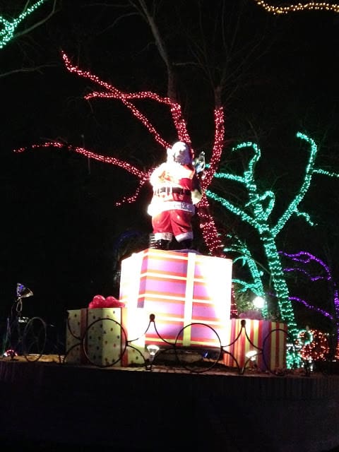 Kennywood Holiday Lights  Santa atop presents