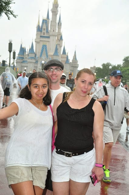 rainy days at disney world - cinderella castle in the rain