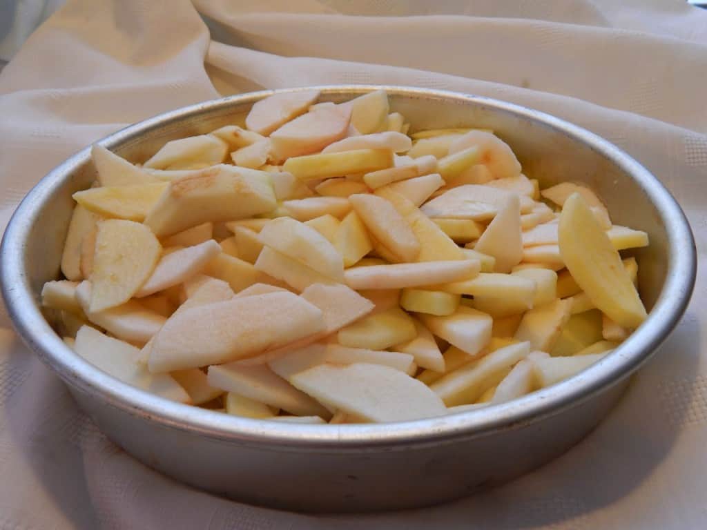 Apple Crisp Recipe add to pan