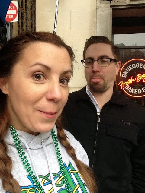 Pittsburgh's St. Patrick's Day Parade waiting for the parade