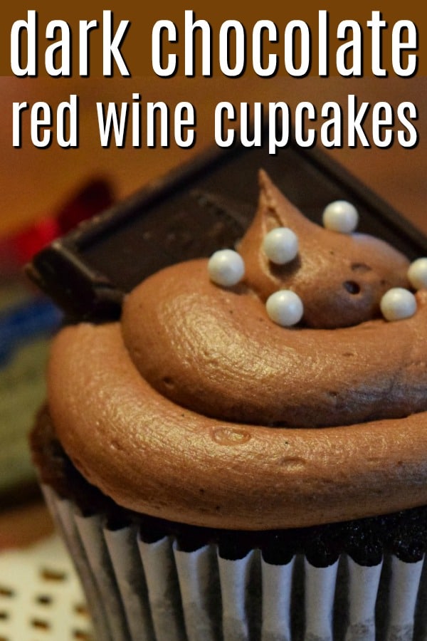 Looking for an easy, decadent recipe for dark chocolate red wine cupcakes? Here's the best dark chocolate red wine cupcake recipe - perfect for any occasion! #ChocolateCupcakeRecipe #DarkChocolate #RedWine #RedWineRecipe #ValentinesDayRecipe #ValentinesDayCupcakes 