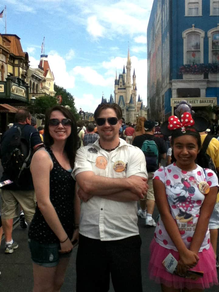Dad's guide to Disney World: First Magic King Kingdom photo with the girls.