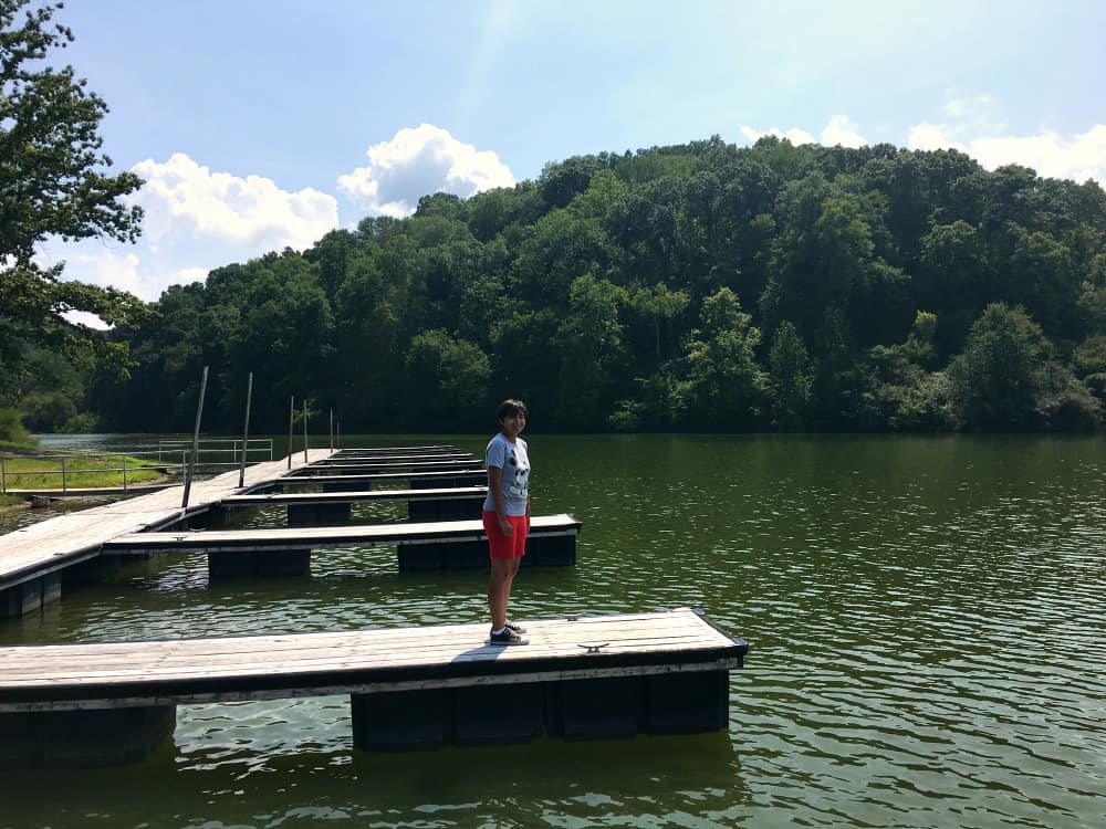 Burr Oak Lodge lake dock