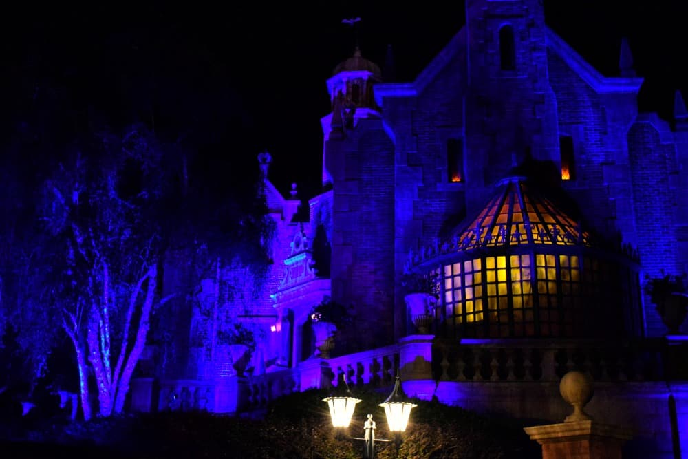Haunted Mansion at night