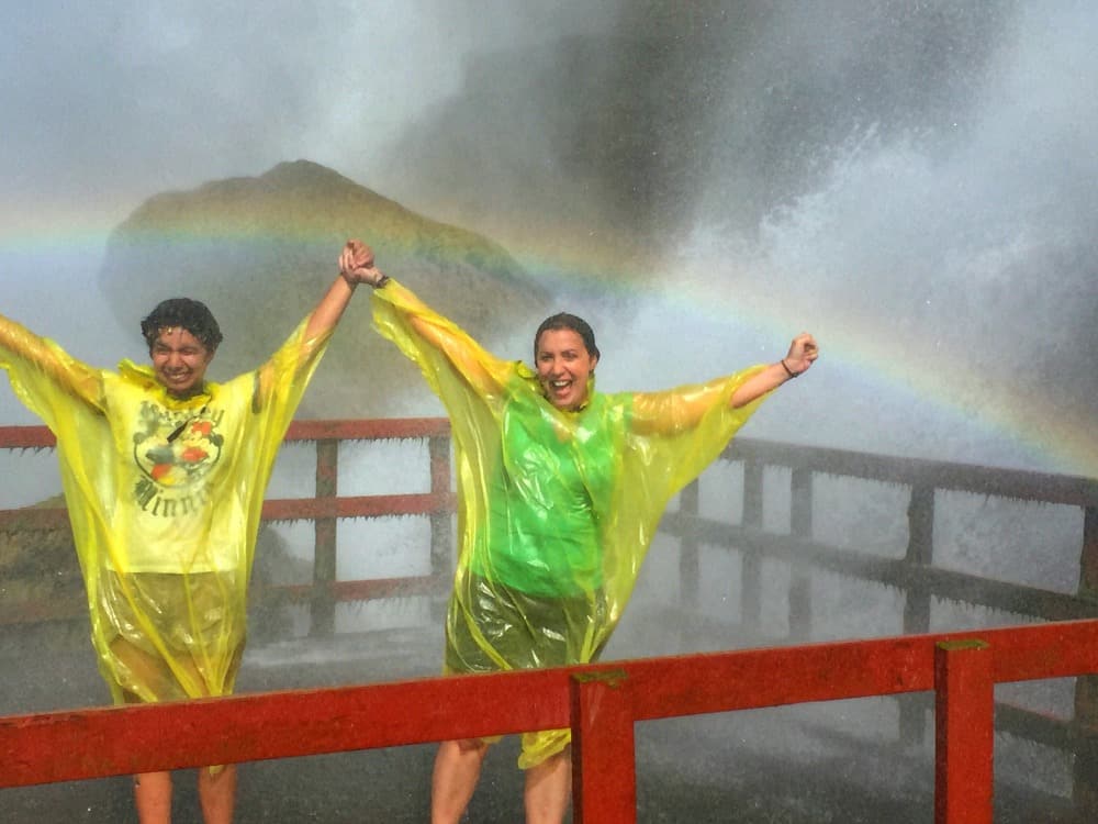 The Hurricane Deck at Cave of the Winds in Niagara Falls, NY. We got a rainbow! Photo Credit: Steven Locke