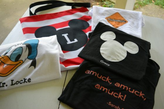 Packing for Disney at Halloween Zazzle customized shirts