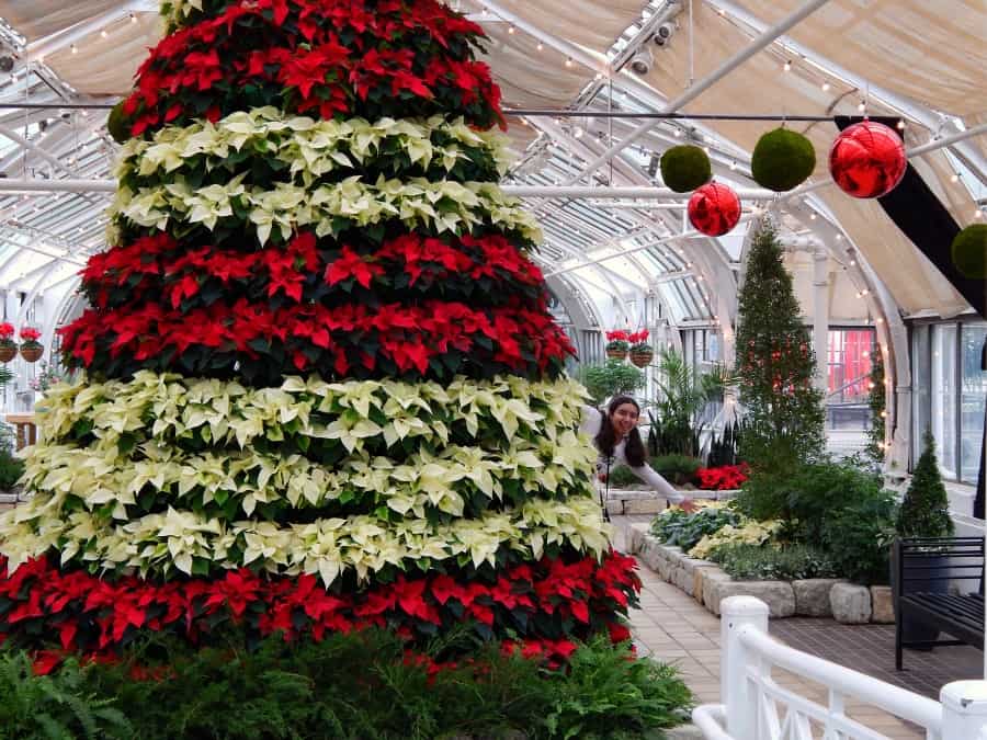 Franklin Park Conservatory decorated for the holidays in Columbus, Ohio