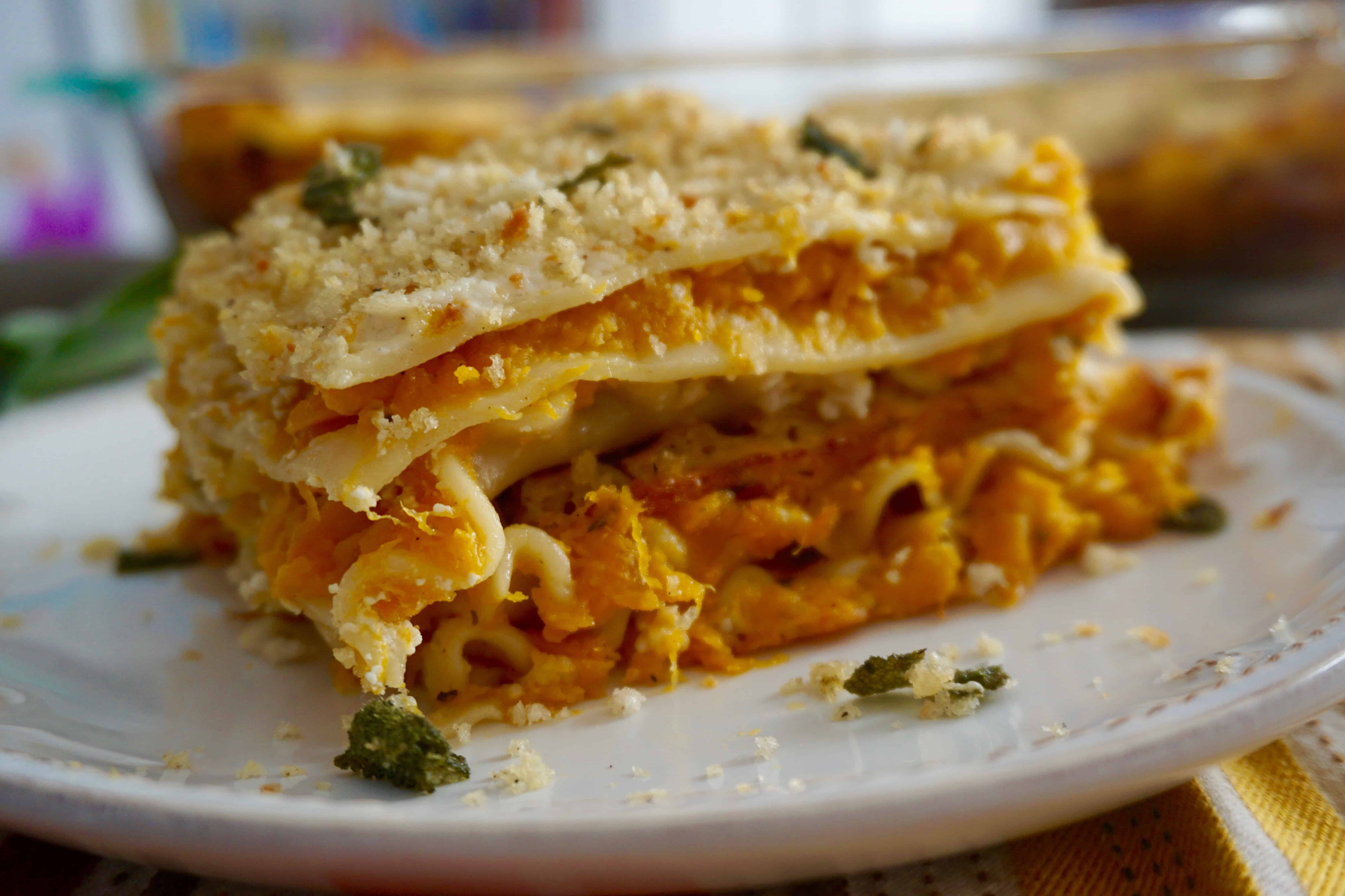 Dina Dishes Butternut Squash Goat Cheese Lasagna Recipe Sand and Snow