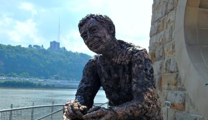Places to Watch Sunsets in Pittsburgh -Fred Rogers statue