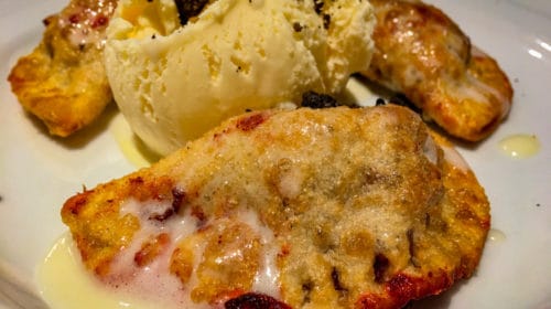 Braddock's Pittsburgh Brasserie Red Velvet Pierogies