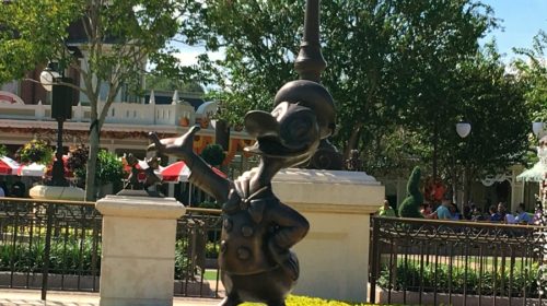 Donald Duck Statue at Magic Kingdom things not to pack for Walt Disney World