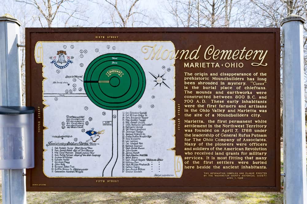 Mound cemetery in Marietta, Ohio. 