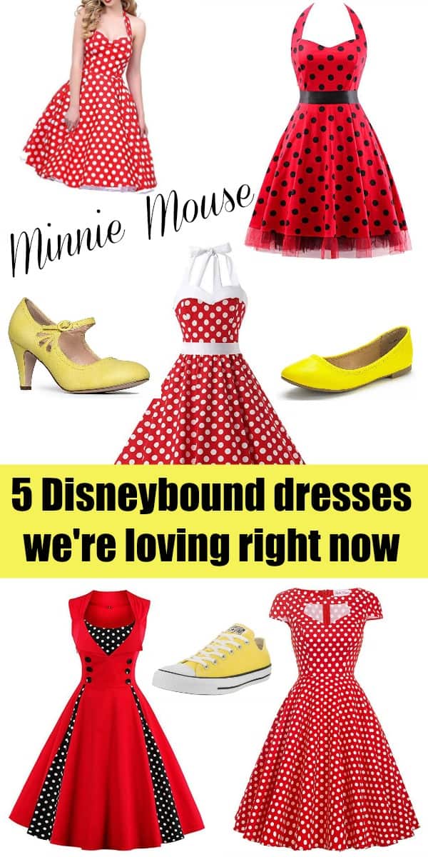 Looking for Minnie Mouse Disneybound dresses? Here's five we'er loving right now. 