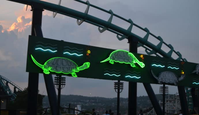 Places to Watch Sunsets in Pittsburgh -turtle ride Kennywood Park