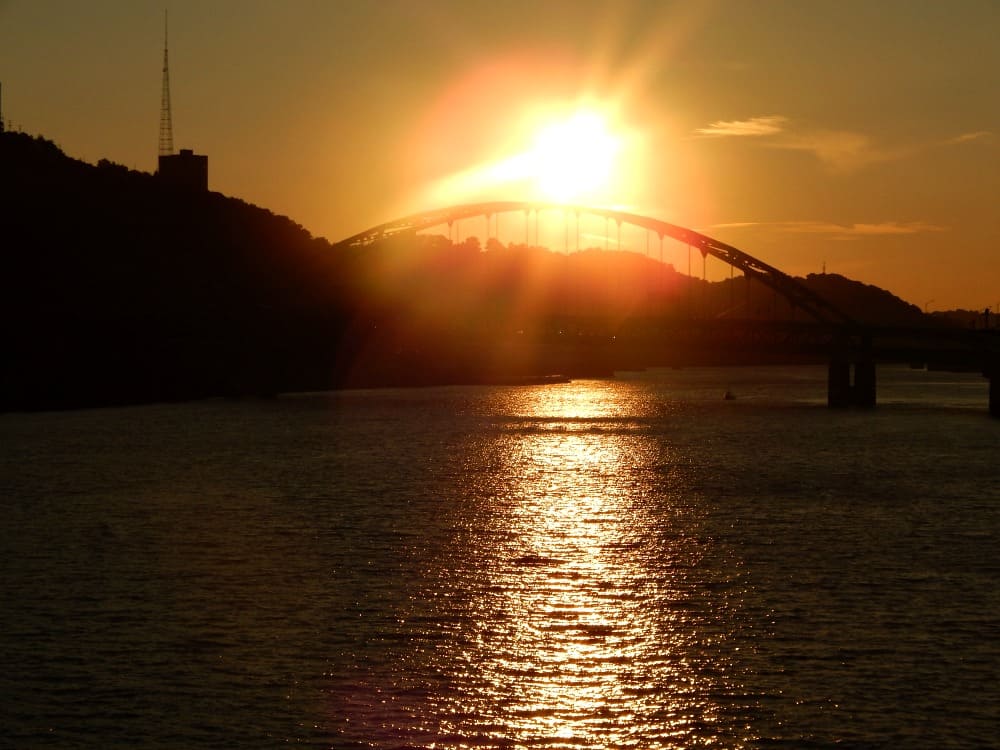 Smithfield Street Bridge linking the golden triangle and Station Square areas of Pittsburgh.