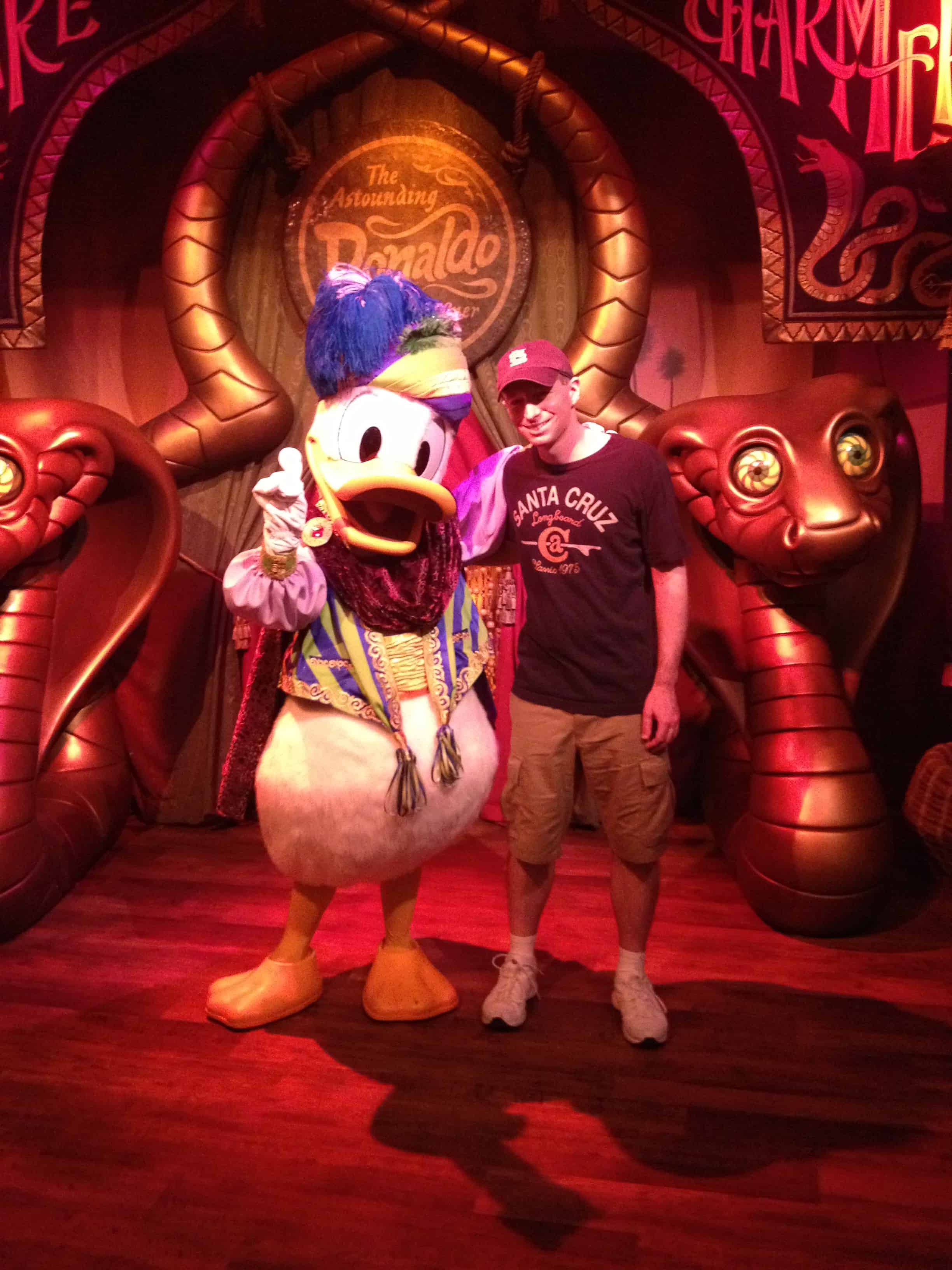 Mr. Clevlen with Donald Duck at Walt Disney World