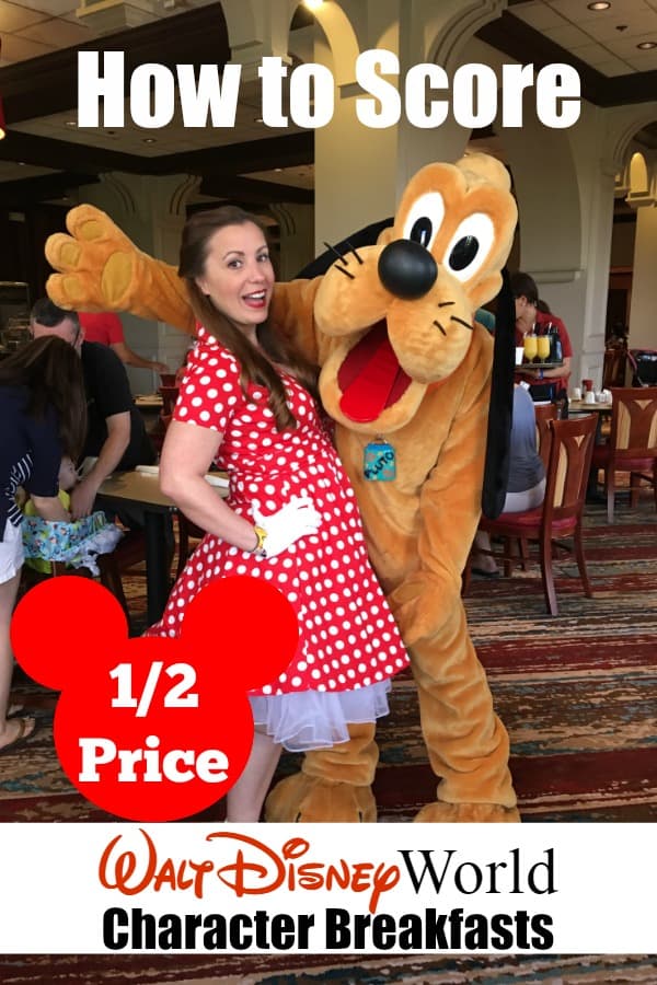 Looking for fun and affordable Disney World character breakfasts? Here's how to score a 1/2 price character breakfast - so hacking needed!