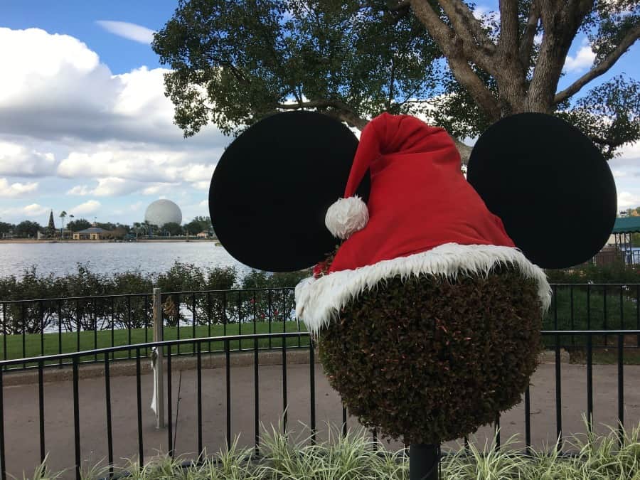 The World Showcase in Epcot is filled with holiday decorations! 