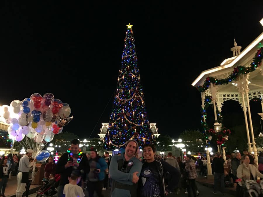 The giant Christmas tree on Main Street U.S.A. in Magic Kingdom.