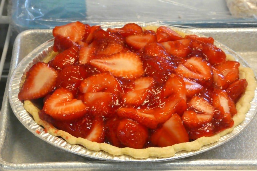 Fresh Strawberry Pie at Dutch Kitchen in Wayne County, Ohio. 