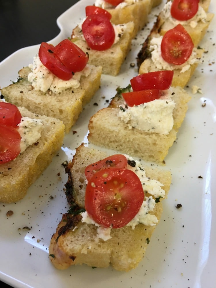 Freshly made Foccacia bread at Quince's. 