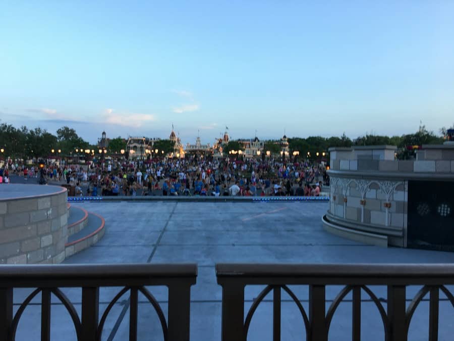 A view from inside Cinderella Castle and down Main Street U.S.A.