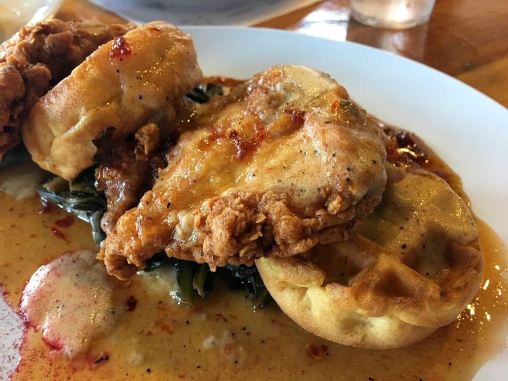 US National Whitewater Center Dining Chicken and Waffles