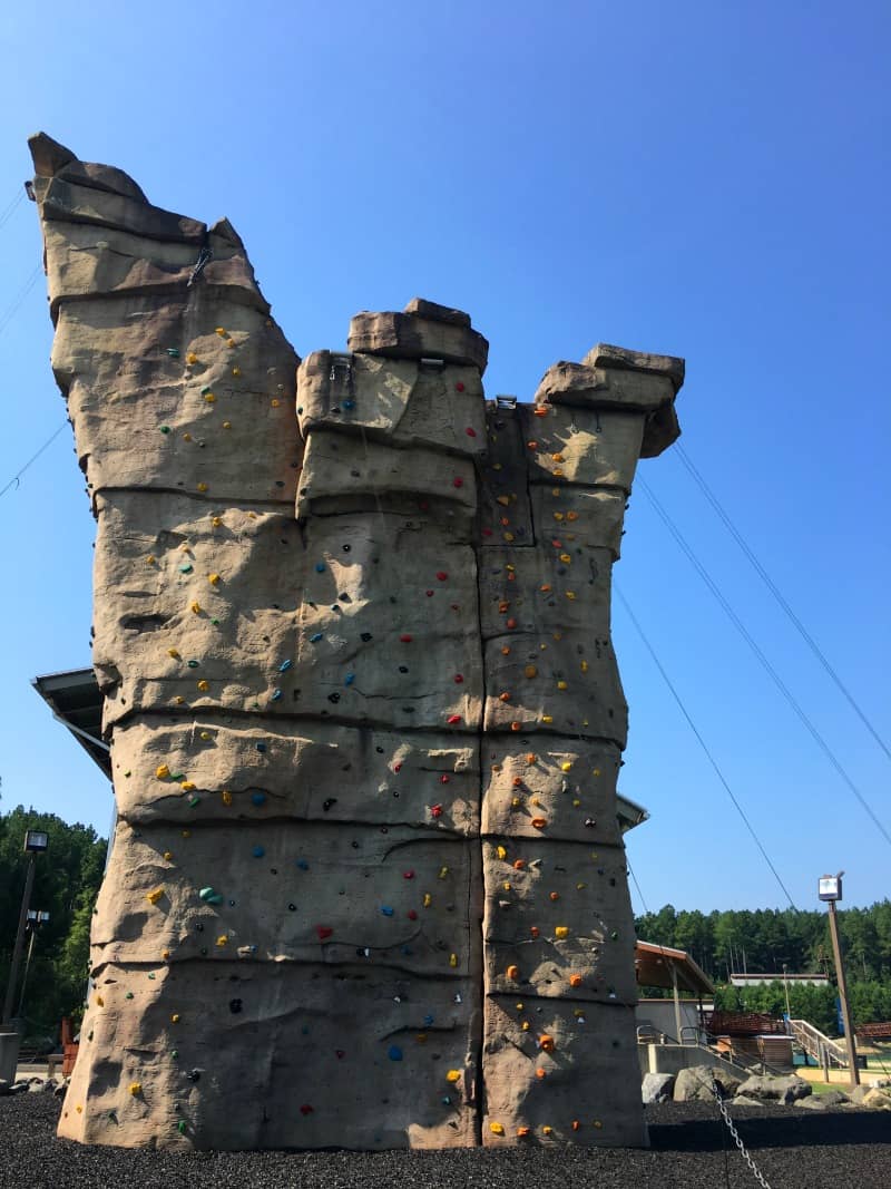 Rock climbing wall at US National Whitewater Center in Charlotte, NC.