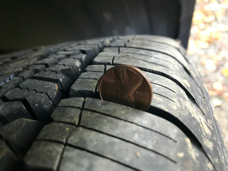 Check your tread with Lincoln's head on a US penny.
