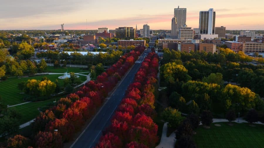 fall events in Fort Wayne: Downtown Fort Wayne, Indiana in fall