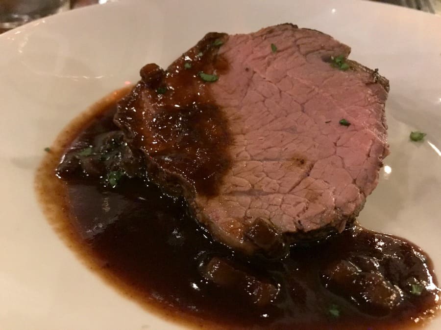Ribeye Filet with Sauce Marchand De Vin and Roasted Cippolini Onions.