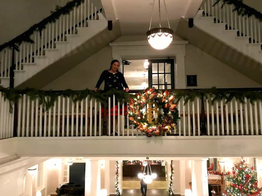 Walking up and down the Lobby Staircase at Omni Bedford Springs Resort is the perfect way to see the historic holiday decorations! 