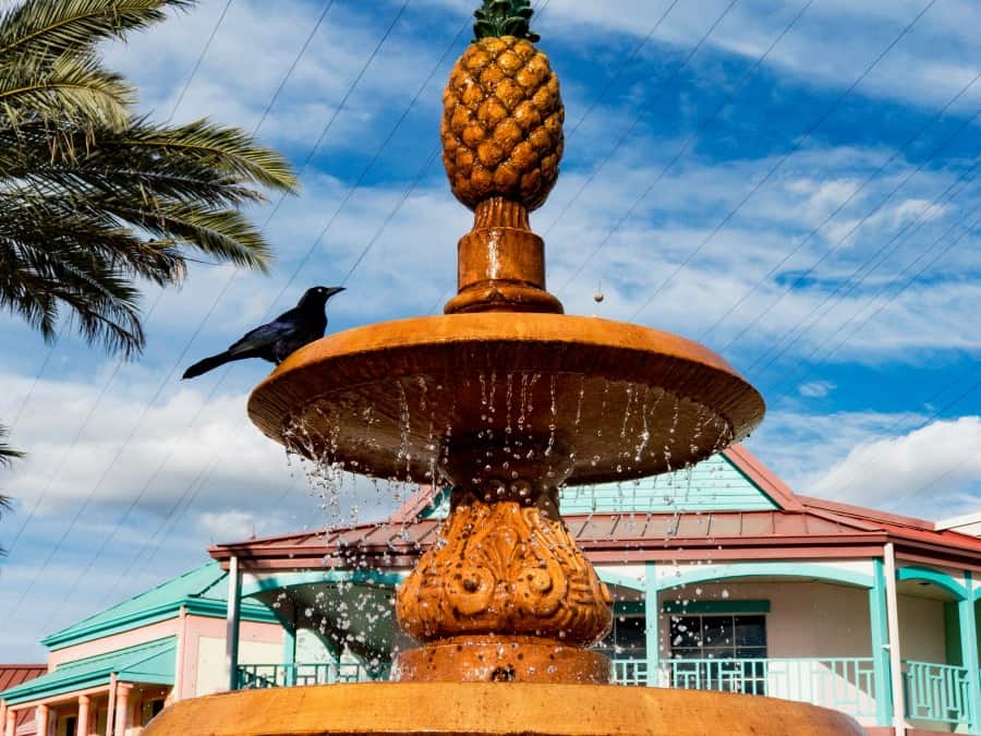Fountain at Caribbean Beach Resort's Centertown Market.