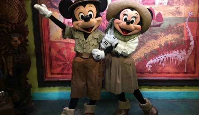 Mickey and Minnie meet ans greet at Disney's Animal Kingdom.