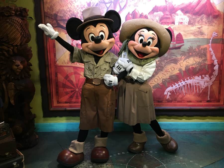 Mickey and Minnie meet ans greet at Disney's Animal Kingdom.