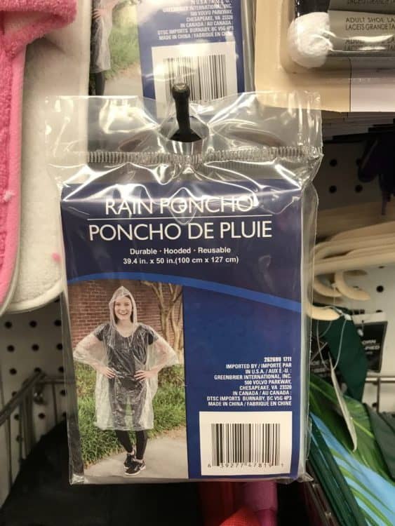 What to buy at the Dollar Store for your Disney vacation: rain ponchos