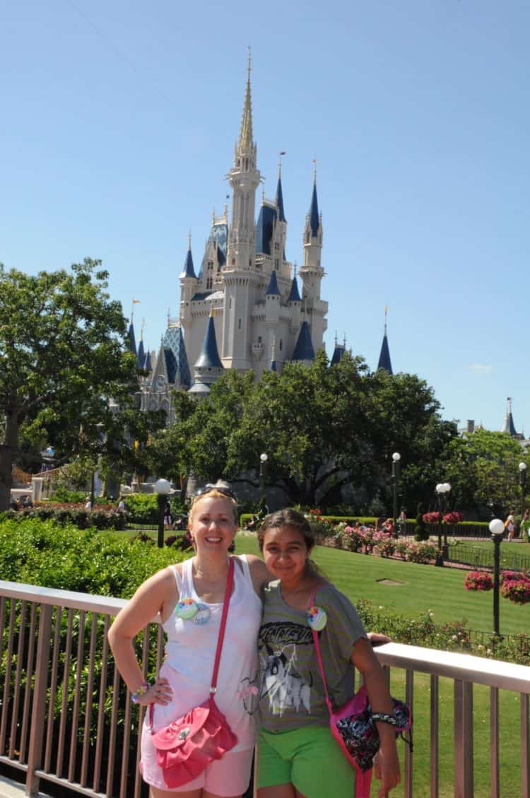 Walkway between Cinderella Castle and Tomorrowland photo spot