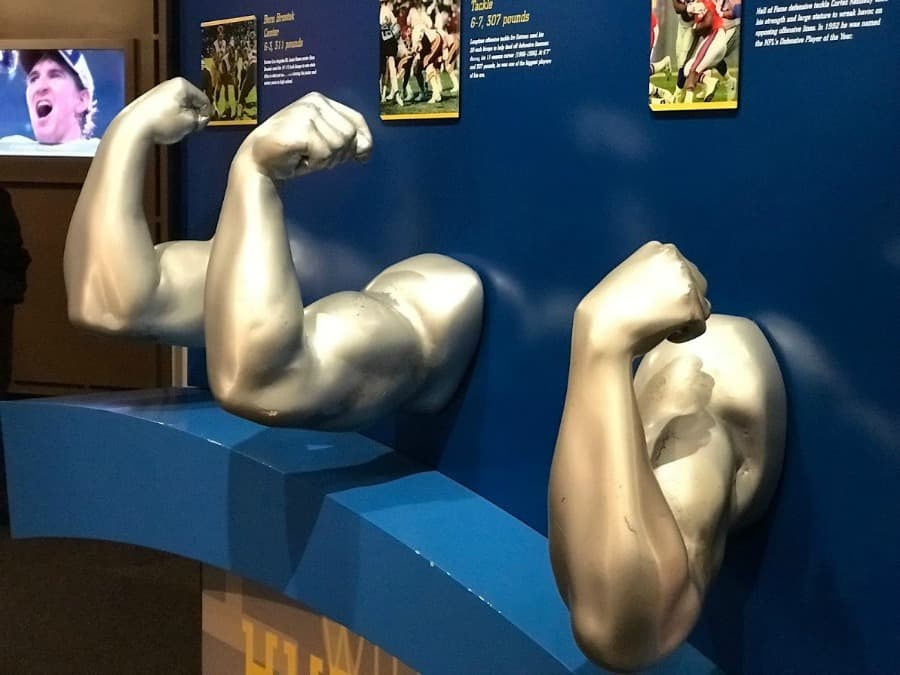 Pro Football Hall of Fame Insider's Tour arm casts.