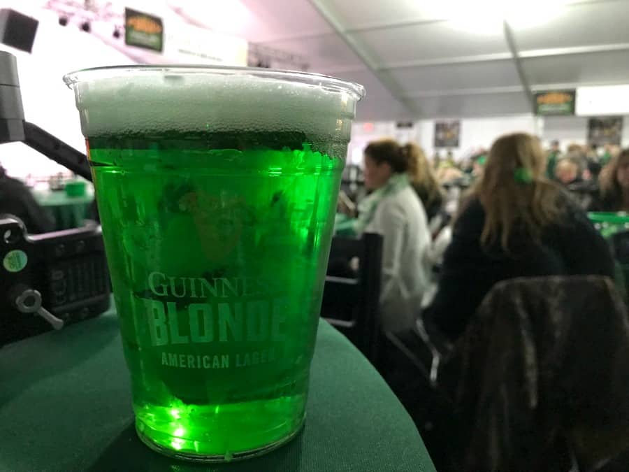 Green beer at the 2018 Blarney Bash in Dublin, Ohio. 