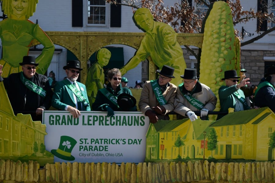 The Grand Leprechauns in the Dublin, Ohio 2018 St. Patrick's Day Parade.