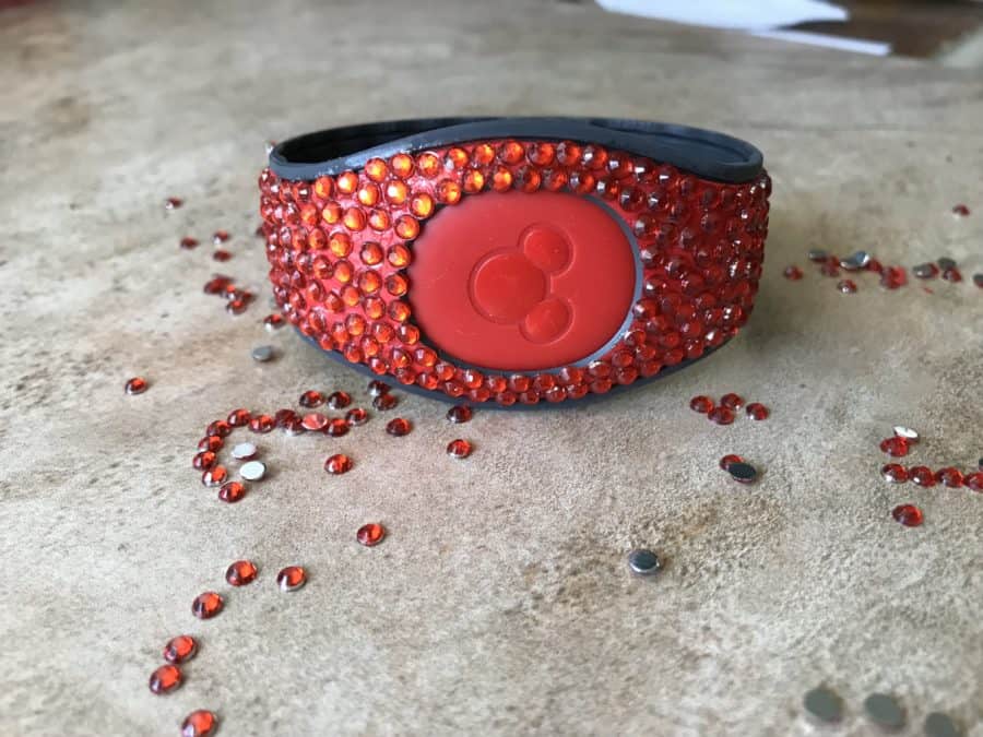Disney Magic Band blinged out with rhinestones.