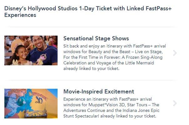 1-Day, 1-Park Pre-Linked FastPass+ Disney World Tickets Disney's Hollywood Studios