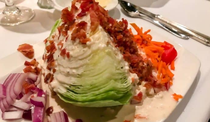 Where to eat in Clearwater Beach: Wedge Salad at Bob Heiman's Beachcomber. 