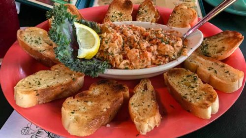 Where to eat in Clearwater Beach: Cooter's Restaurant Shrimp Dip.