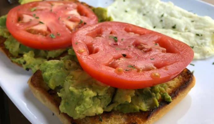 Where to eat in Clearwater Beach: Avocado Toast for breakfast at Salty's Restaurant.
