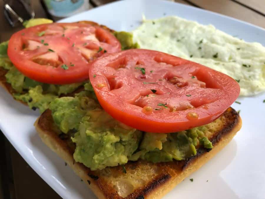 Where to eat in Clearwater Beach: Avocado Toast for breakfast at Salty's Restaurant.