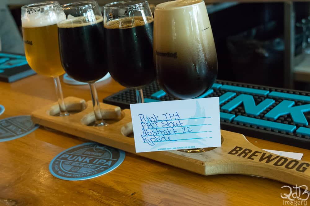 Route 33 Brew Trail BrewDog Beer Flight